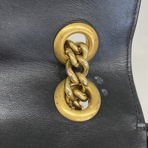 GUCCI Black Leather GG Marmont Shoulder Bag - Picture 13 of 16